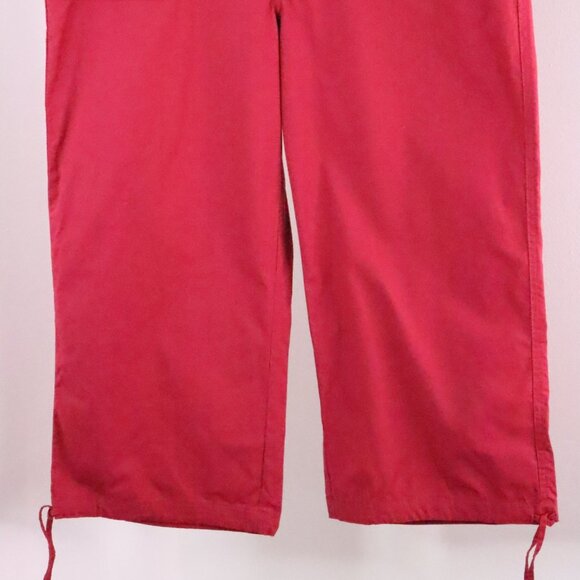 New Fashion Bug Women's 10 Red Cotton Stretch Y2K Drawstring Capri Pants - Picture 3 of 10